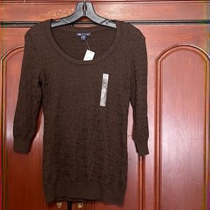 Gap NWT Brown 3/4 Sleeve Sweater Size Medium